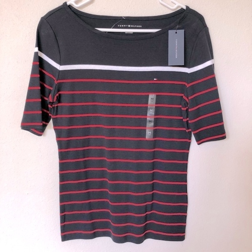 NWT Tommy Hilfiger Quarter Sleeve Striped Top